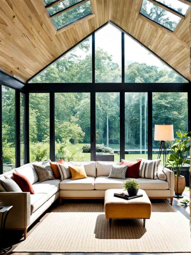Sunroom design with modern interior design style