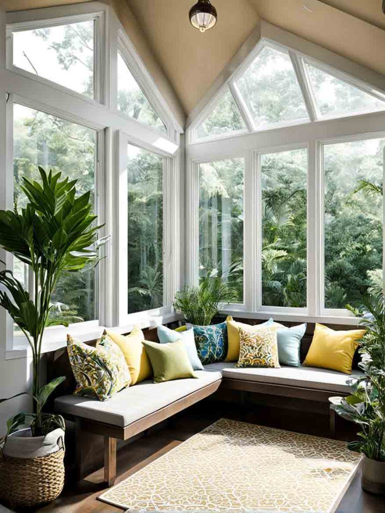 Modern and bright sunroom idea