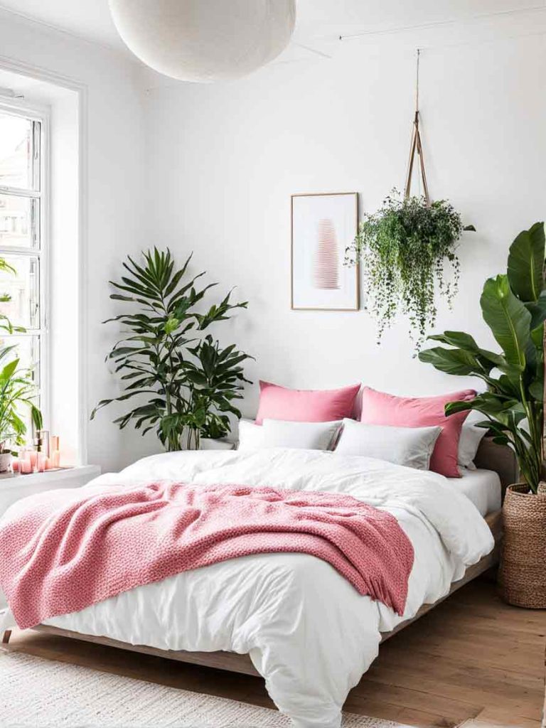 pink and white bedroom idea