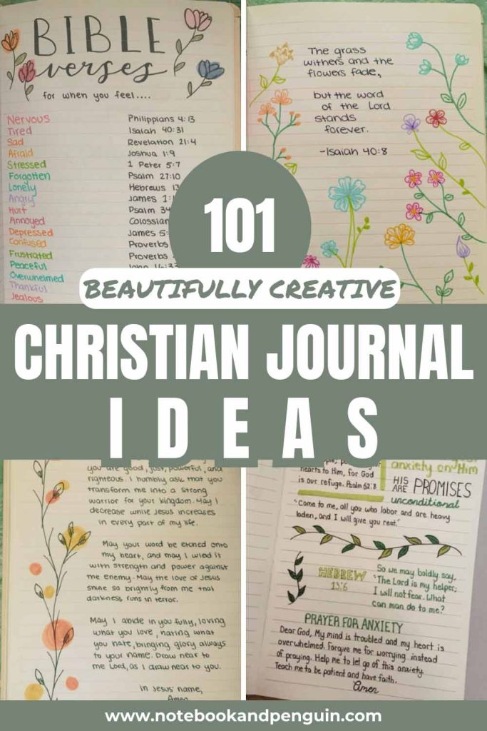 Christian journaling ideas Pinterest pin