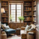 Home library idea with cottage design aesthetic