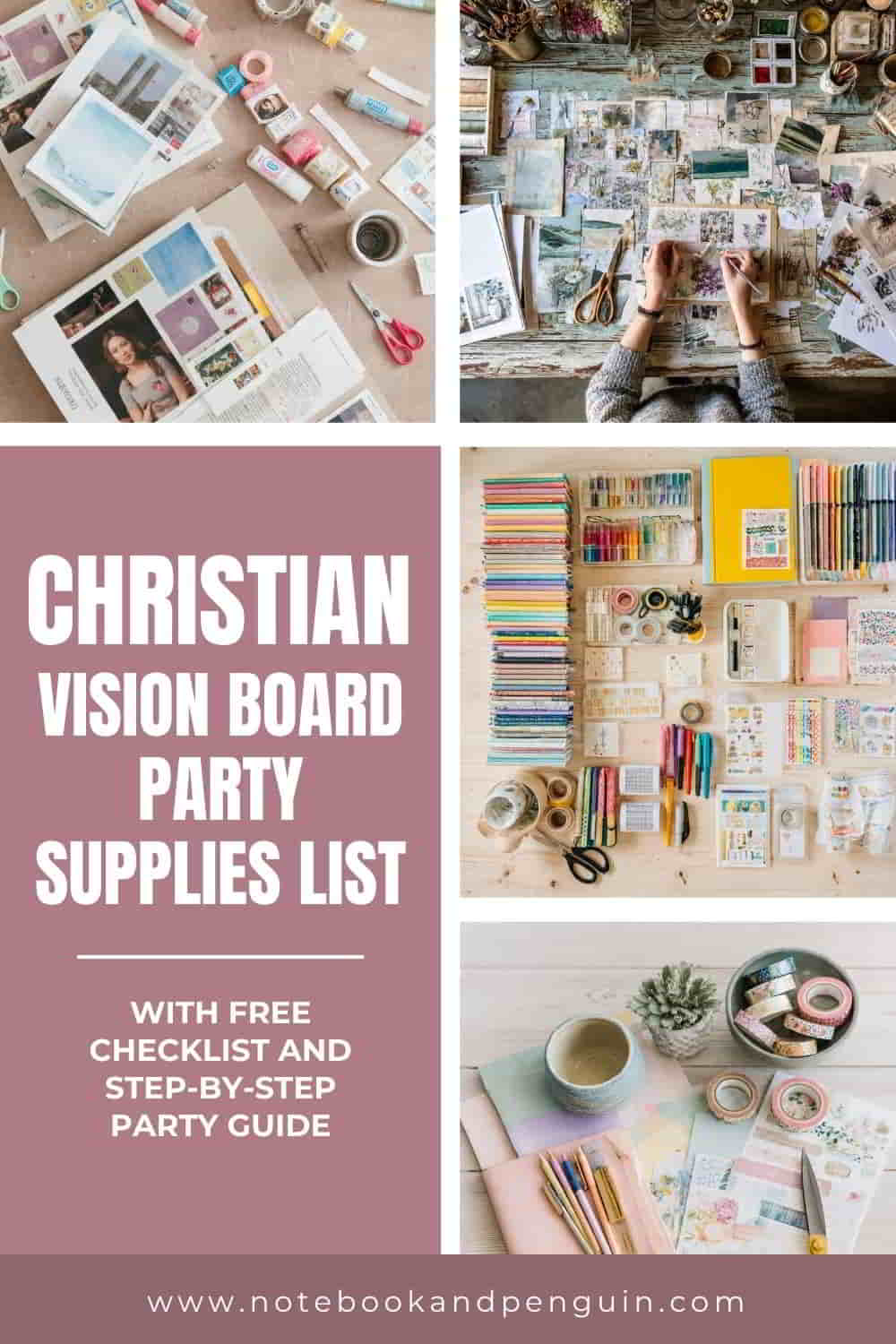 Christian vision board party supplies list