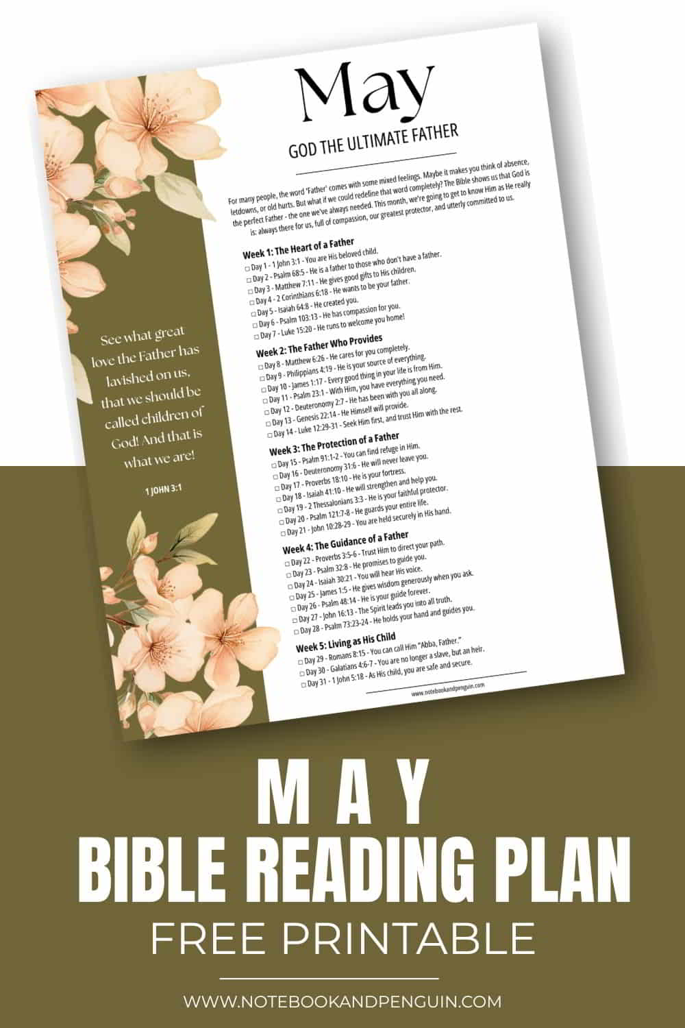 May Bible Reading and Writing Plan Pinterest Pin