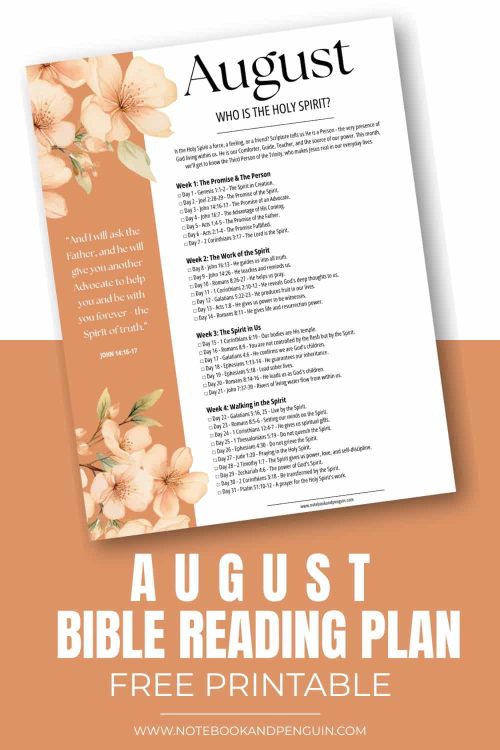 August Bible Reading Plan 2026: Who Is The Holy Spirit?