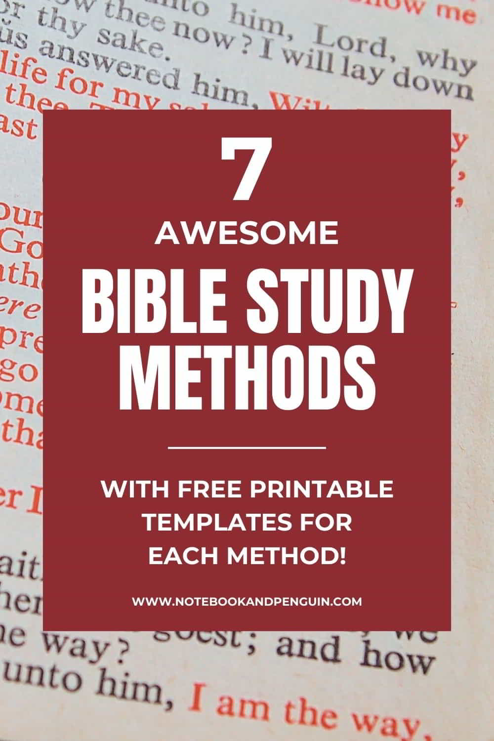 7 Bible Study Methods with Free PDFs Pinterest pin