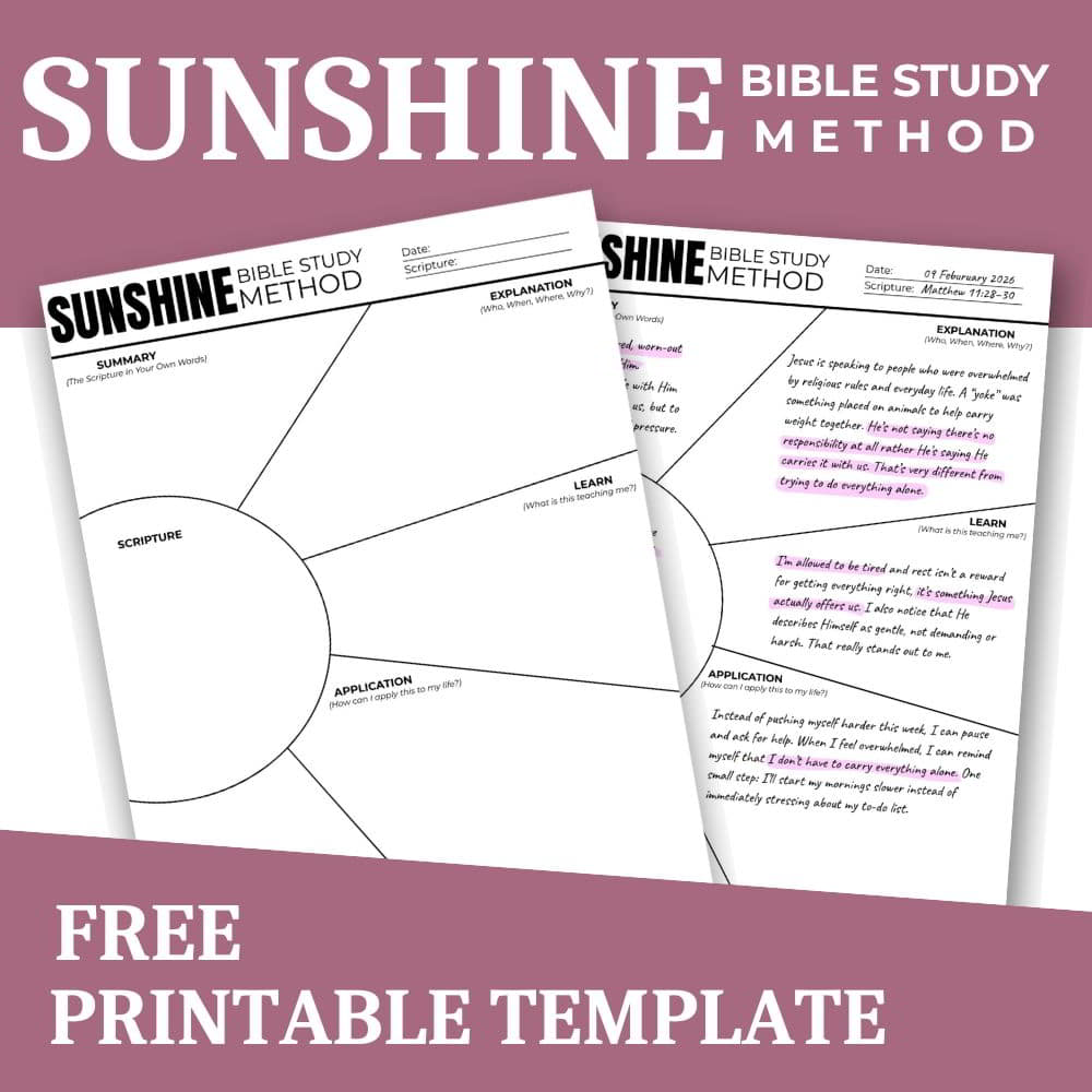 Sunshine Bible Study Method Printable