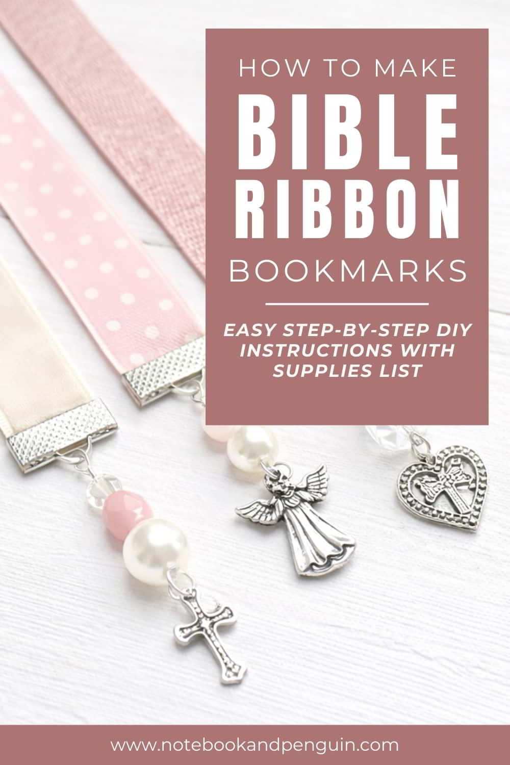 DIY ribbon Bible bookmarks