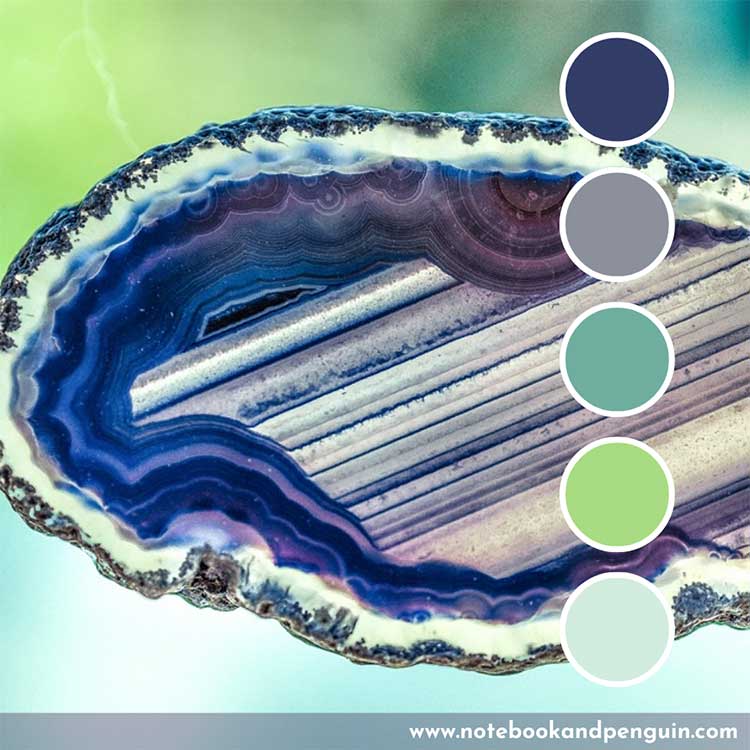 Agite with green, blue and gray color palette