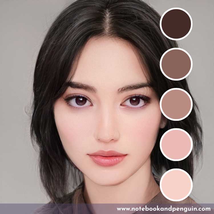 Fair skin tones color palette